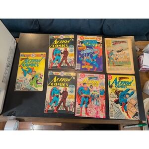 Lot Of 7 Superman Comics '79 Action 500th Issue DC, #459, 452, 469, 191, 320